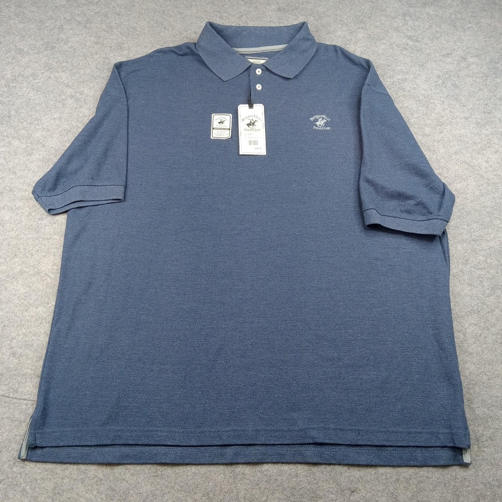 Beverly Hills Polo Club Shirt Mens 3XL Blue Modern Fit Casual Top New Tags